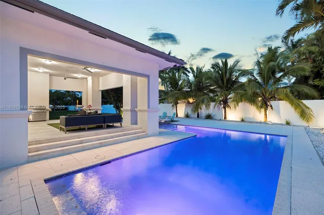 a view of a garden with a lake