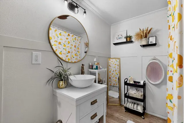 a view of dining room and wooden floor