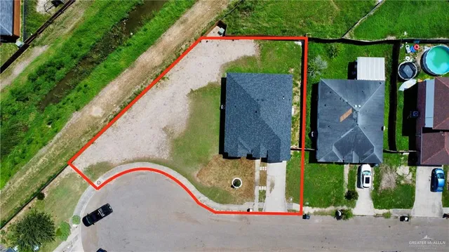 an aerial view of a house