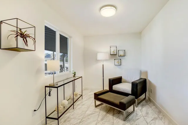 a living room with furniture