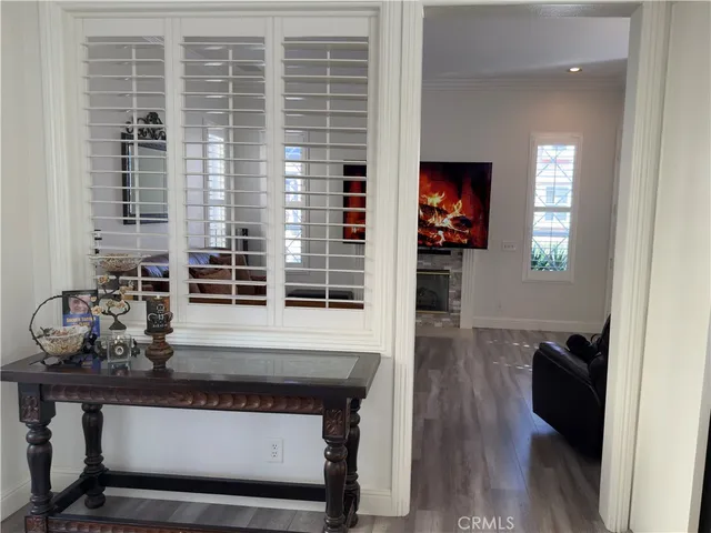 a view of a living room and dining room