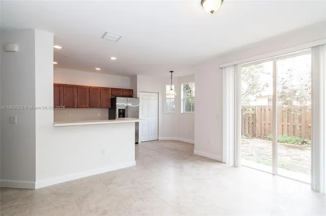 a view of kitchen and window