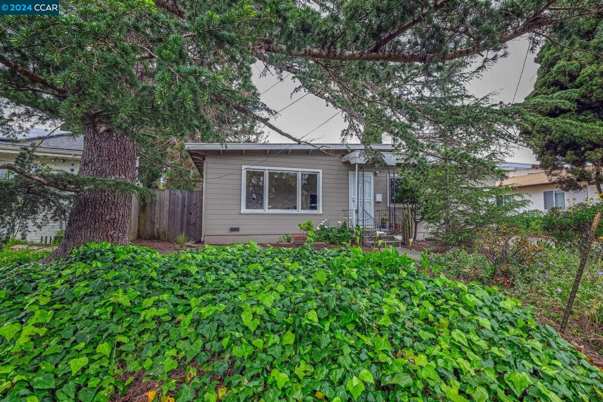 a backyard of a house with lots of green space