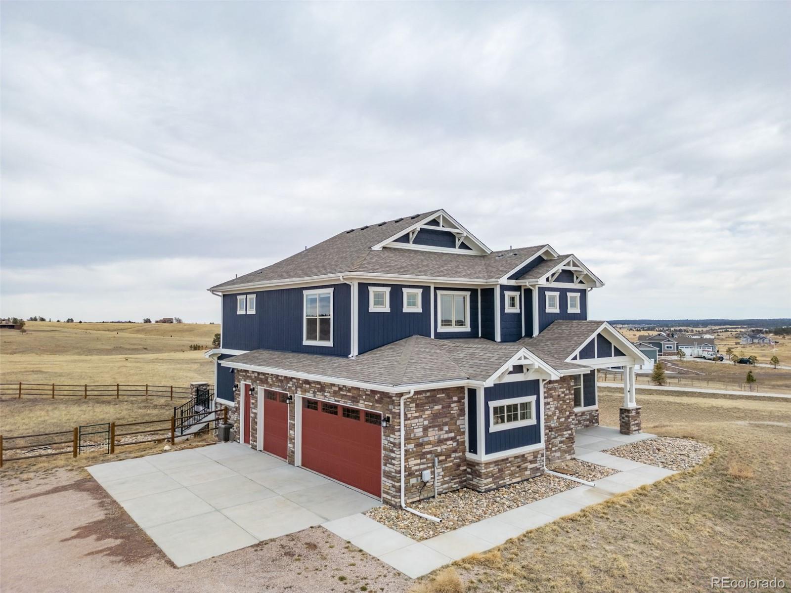 240 High Meadows Loop Elizabeth, CO 80107 - Photo 6 of 50 an aerial view of a house with a yard