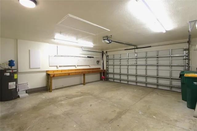 a view of a garage with furniture