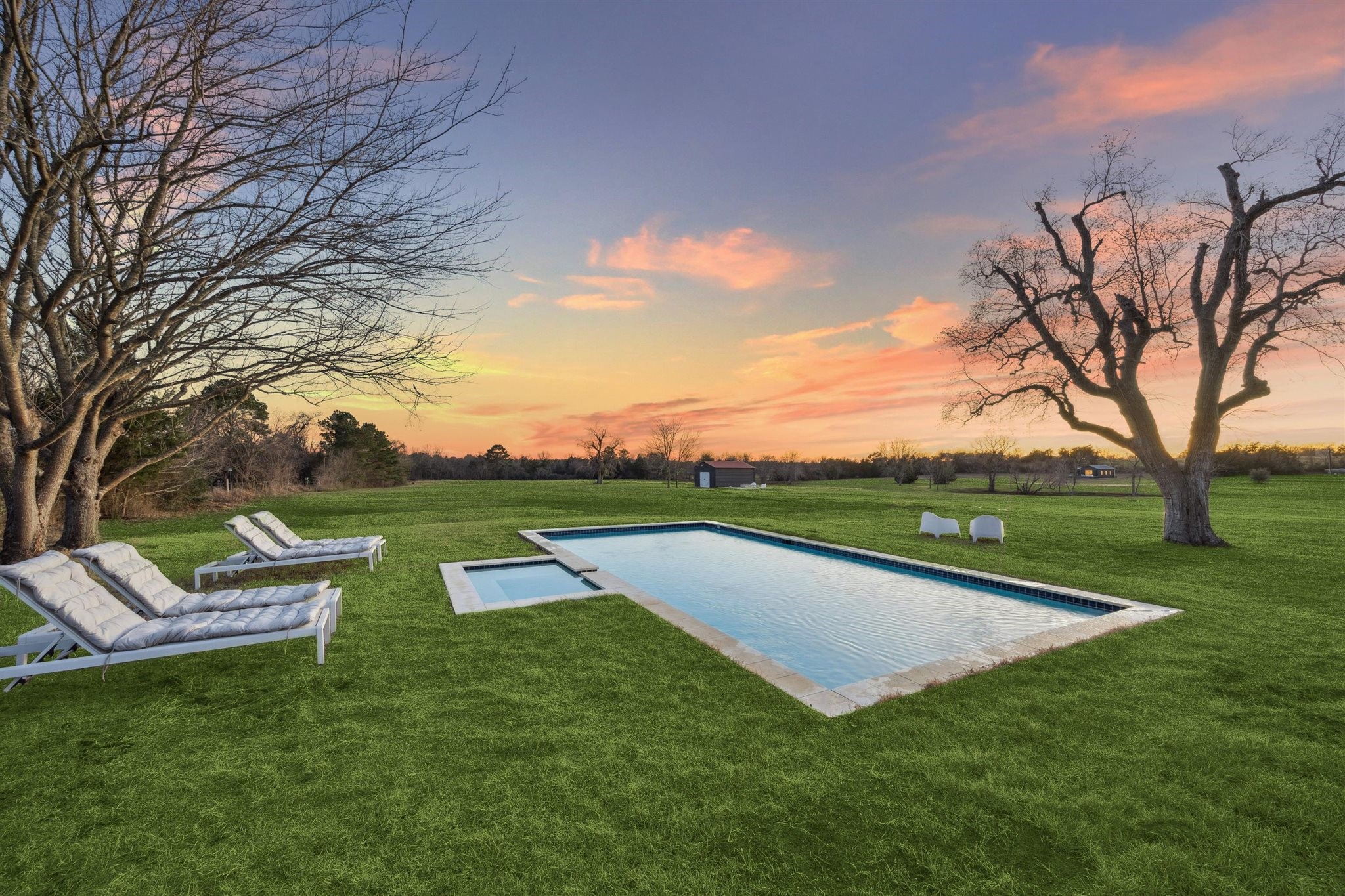 6389 Miller Road New Ulm, TX 78950 - Photo 24 of 49 a view of a garden with lawn chairs