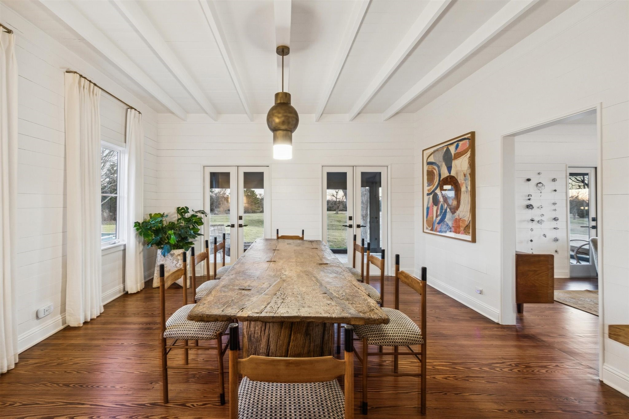 6389 Miller Road New Ulm, TX 78950 - Photo 6 of 49 a view of a dining room with furniture window and wooden floor