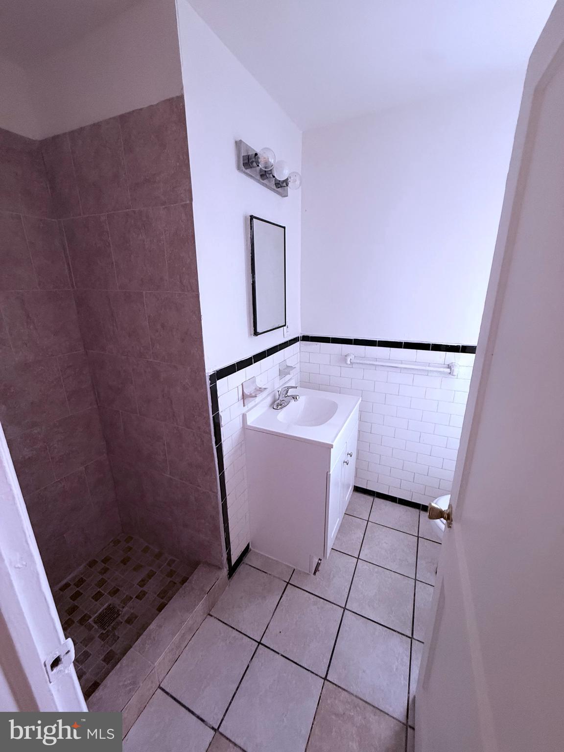 520 Baltic Avenue, Unit B Brooklyn, MD 21225 - Photo 8 of 11 a bathroom with a sink a mirror and shower