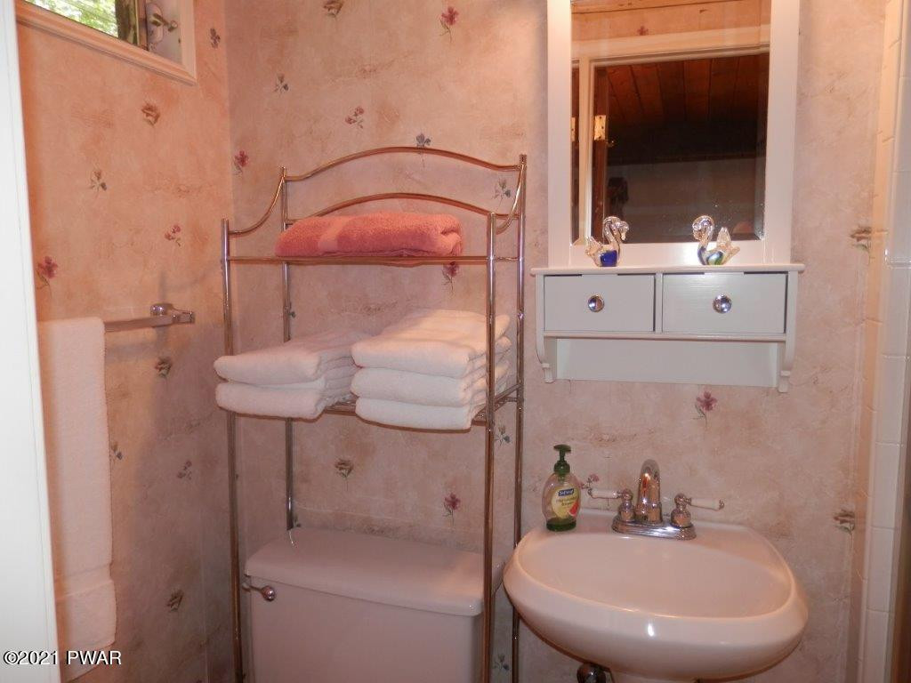 112 Squirrel Road Dingmans Ferry, PA 18328 - Photo 21 of 26 a bathroom with a sink a toilet and shower