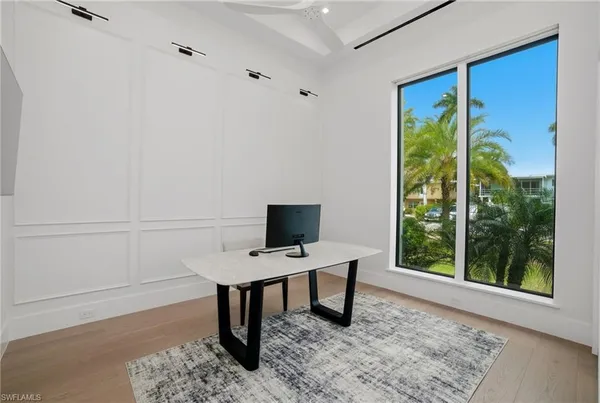 a view of a workspace with a window