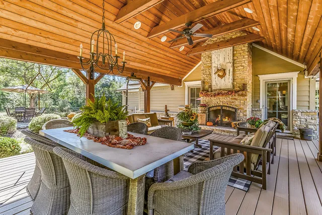 a view of outdoor space with seating area