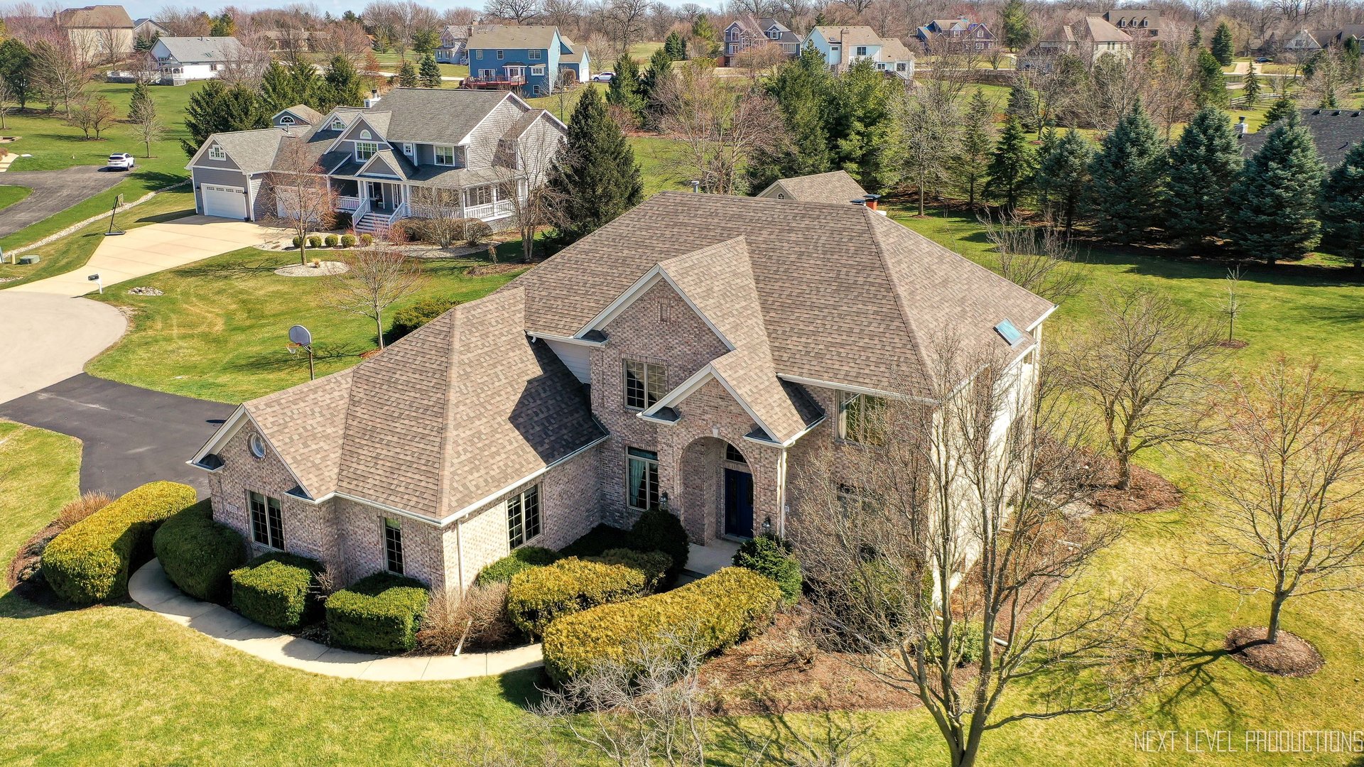 5370 Old Reserve Road Oswego, IL 60543 - Photo 6 of 48 an aerial view of a house with a yard basket ball court and outdoor seating