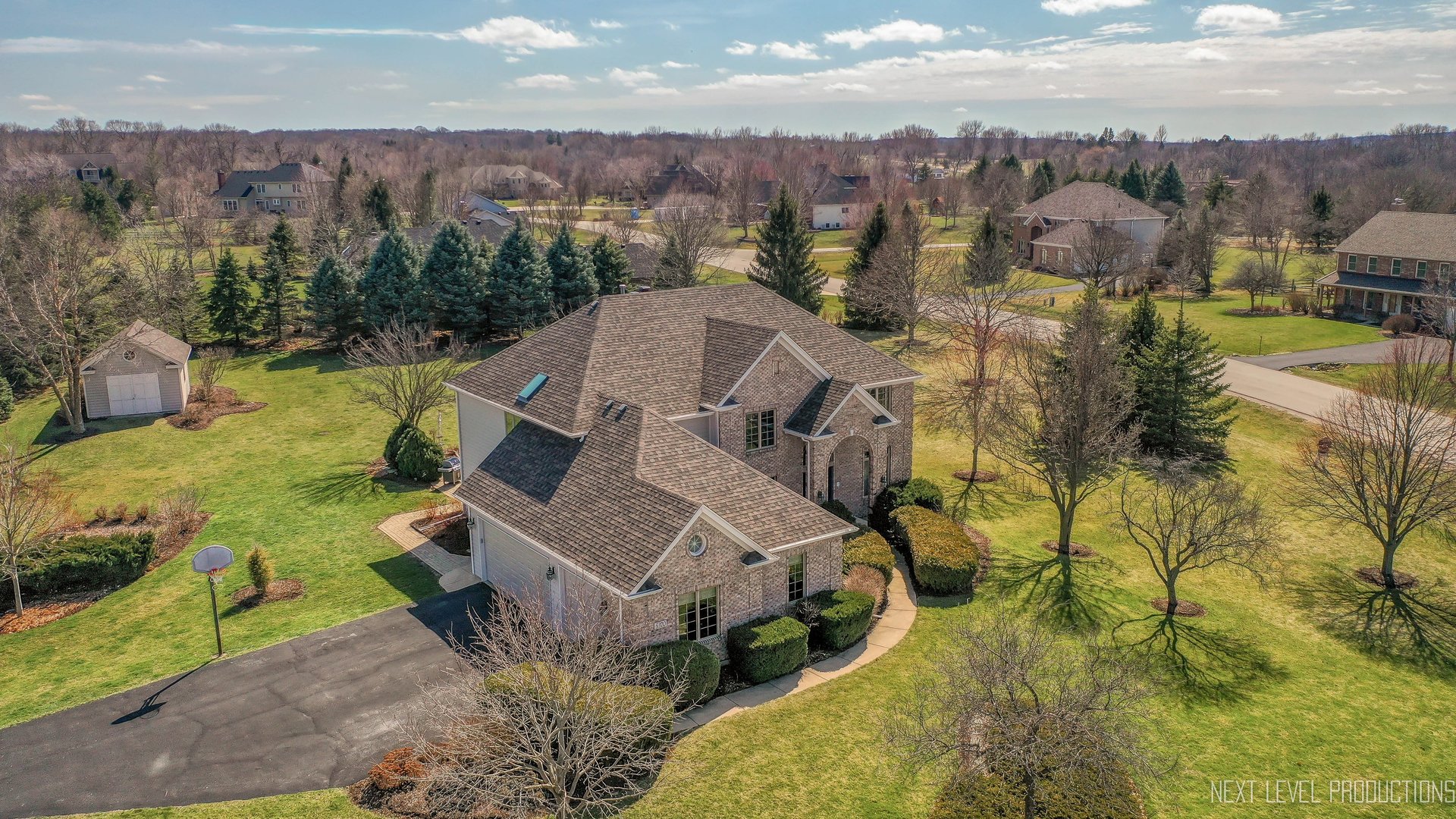 5370 Old Reserve Road Oswego, IL 60543 - Photo 8 of 48 an aerial view of residential houses with outdoor space and trees