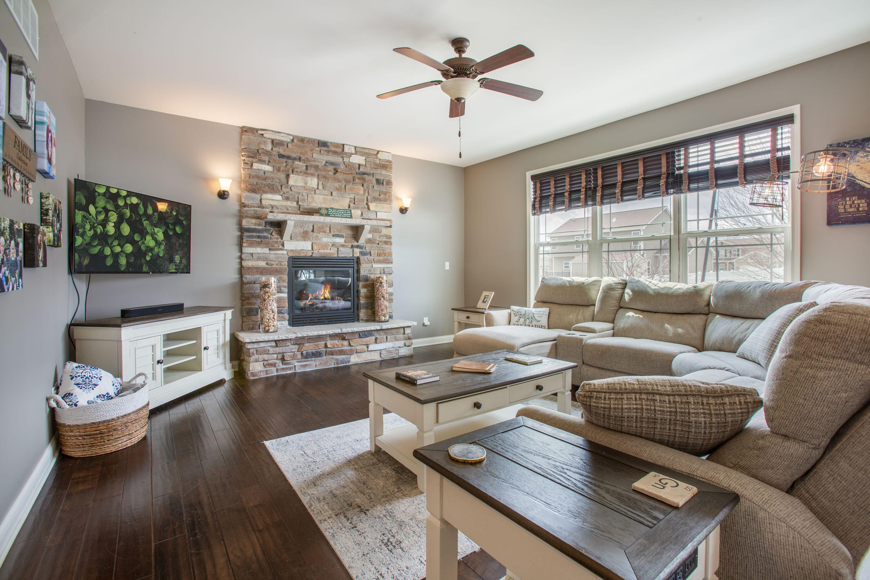 3352 Field Hawk Drive Valparaiso, IN 46383 - Photo 2 of 17 a living room with furniture and a fireplace