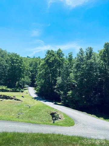 a sign that is sitting in front of a tree