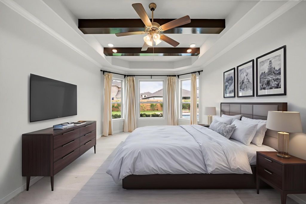 3810 Everly Bend Drive Spring, TX 77386 - Photo 29 of 40 a bedroom with a bed and a flat screen tv