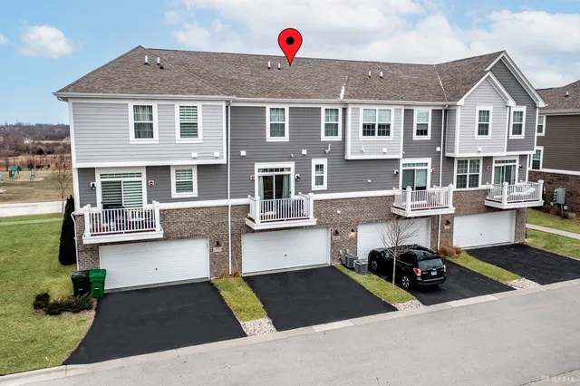a view of a street with buildings