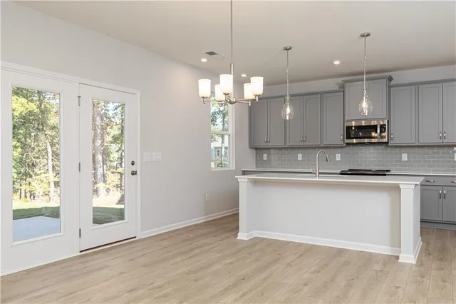 an empty room with an entryway