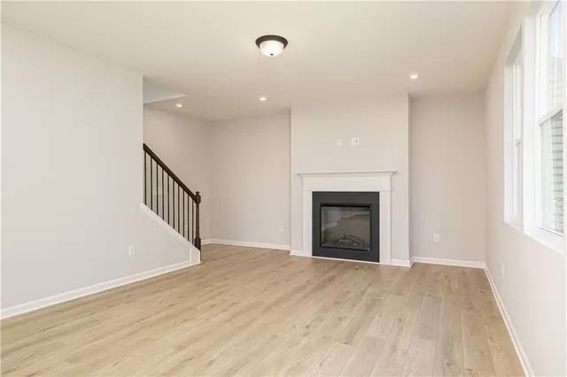 an empty room with an entryway