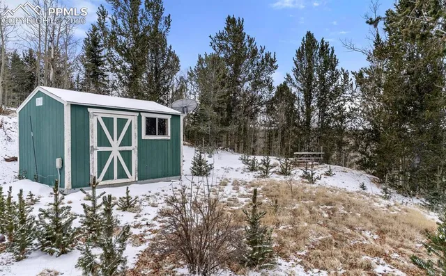 a view of backyard of house