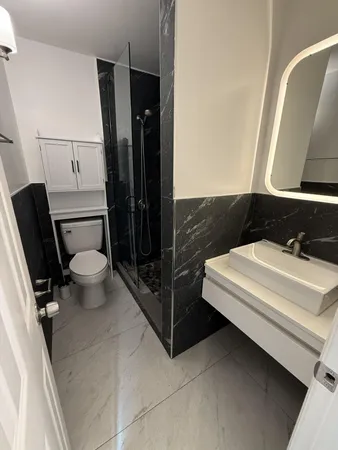 a bathroom with a sink and a toilet