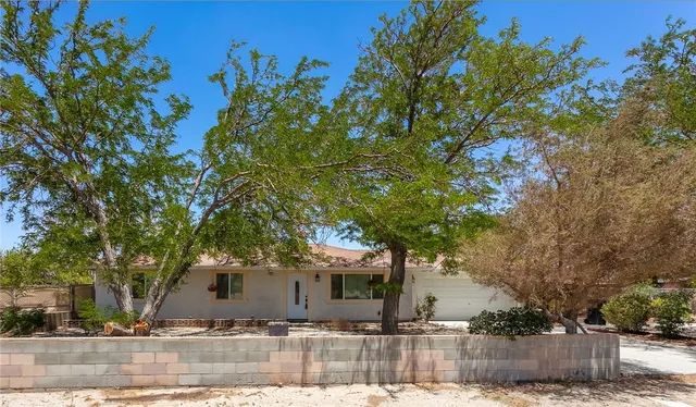 a front view of a house with a tree