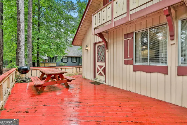 front view of a house with a outdoor seating