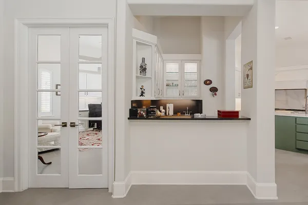 a kitchen with stainless steel appliances a stove a microwave and a refrigerator