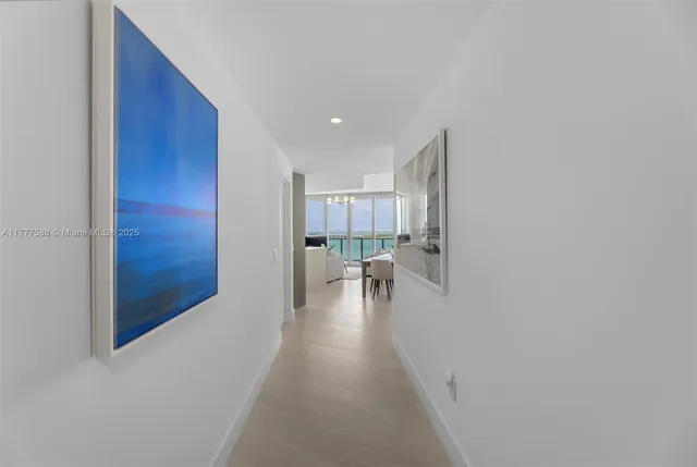 a view of building with mountain view