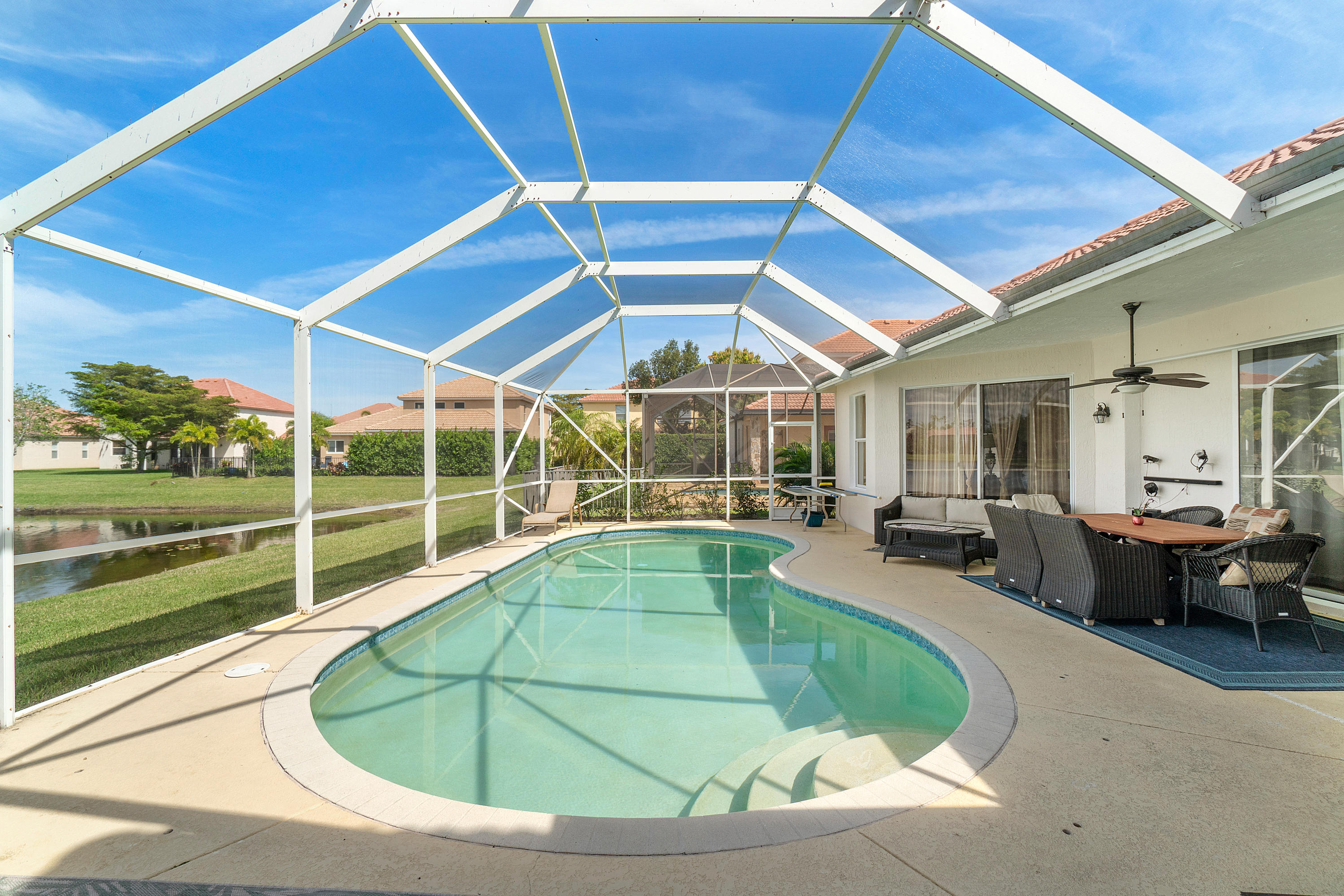 3839 Victoria Road West Palm Beach, FL 33411 - Photo 19 of 29 Pool/Screened in Back Patio