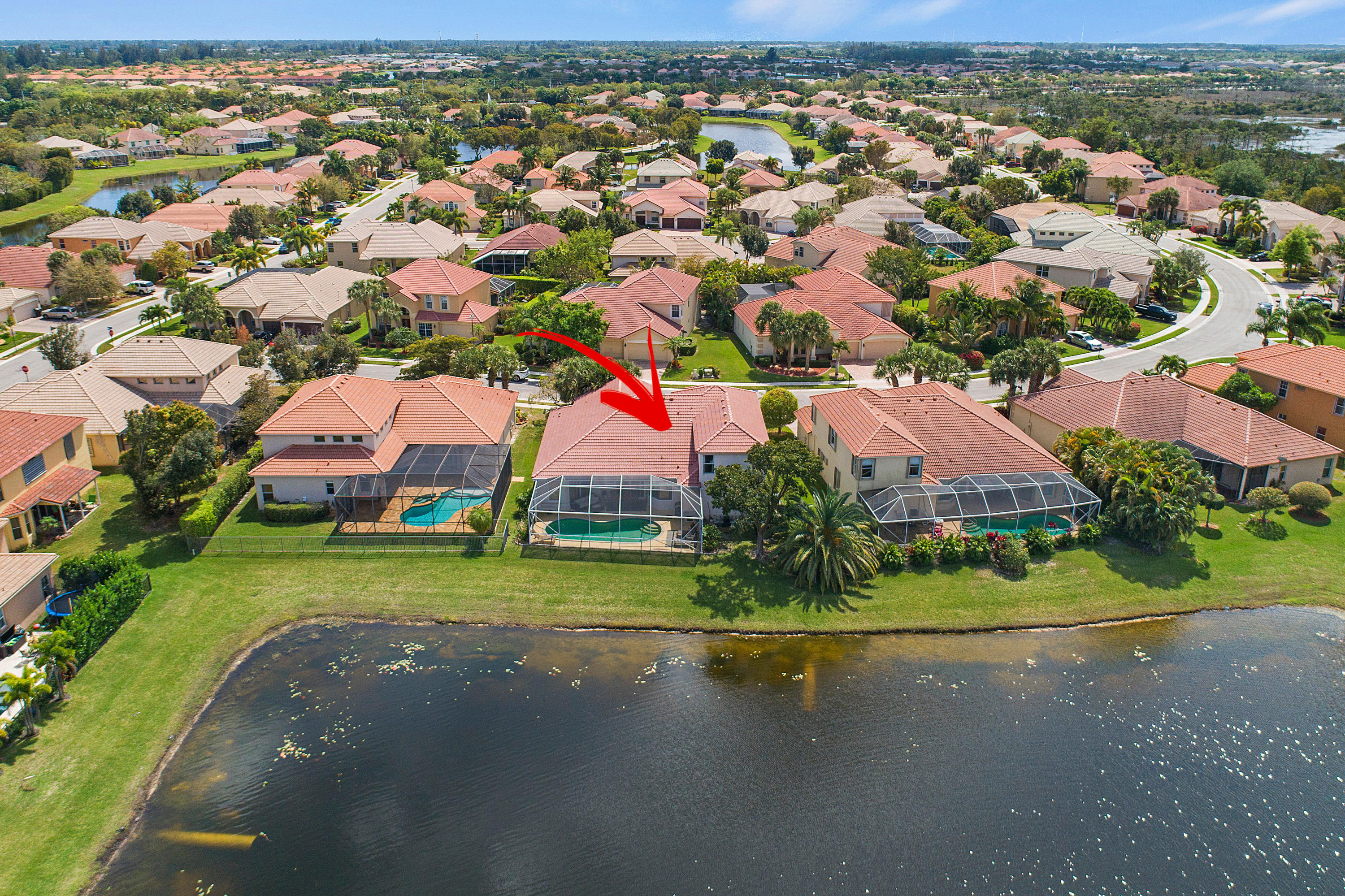 3839 Victoria Road West Palm Beach, FL 33411 - Photo 29 of 29 Aerial Back/Lake View