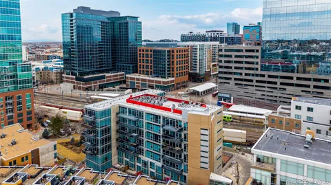 a city view with tall buildings