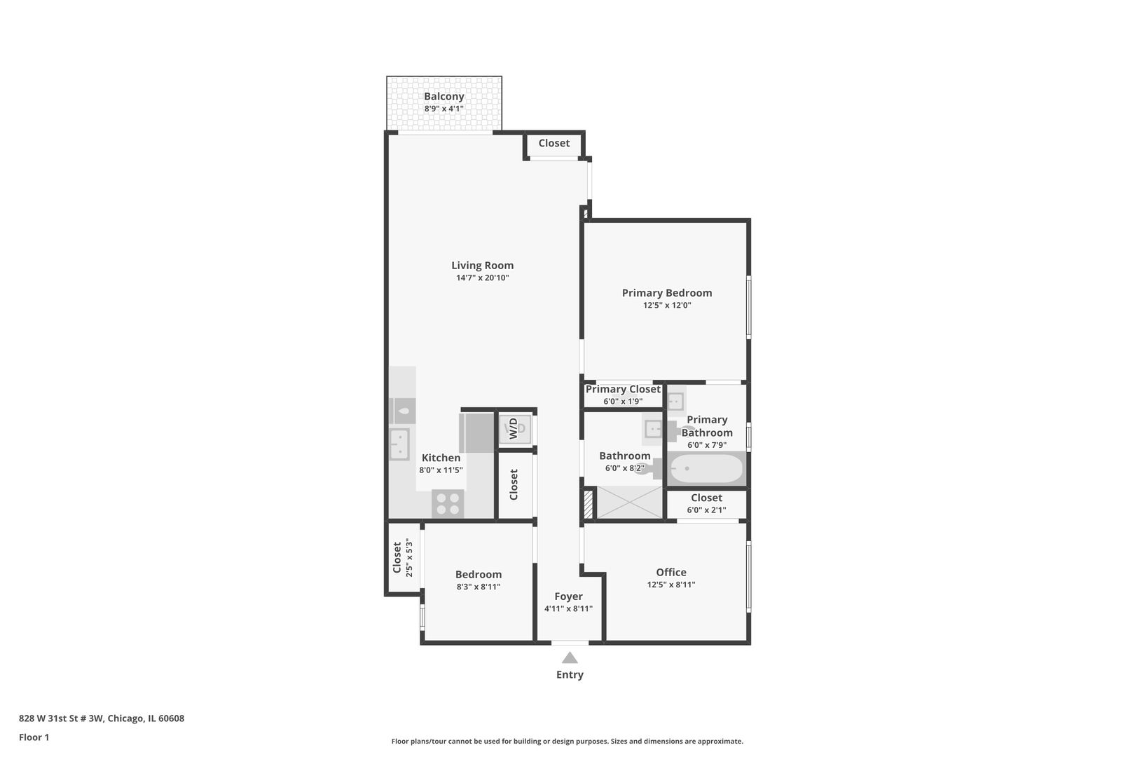828 West 31st Street, Unit 3N Chicago, IL 60608 - Photo 29 of 29 a picture of a floor plan