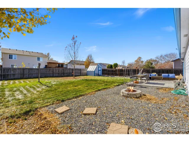 a view of a swimming pool with a yard