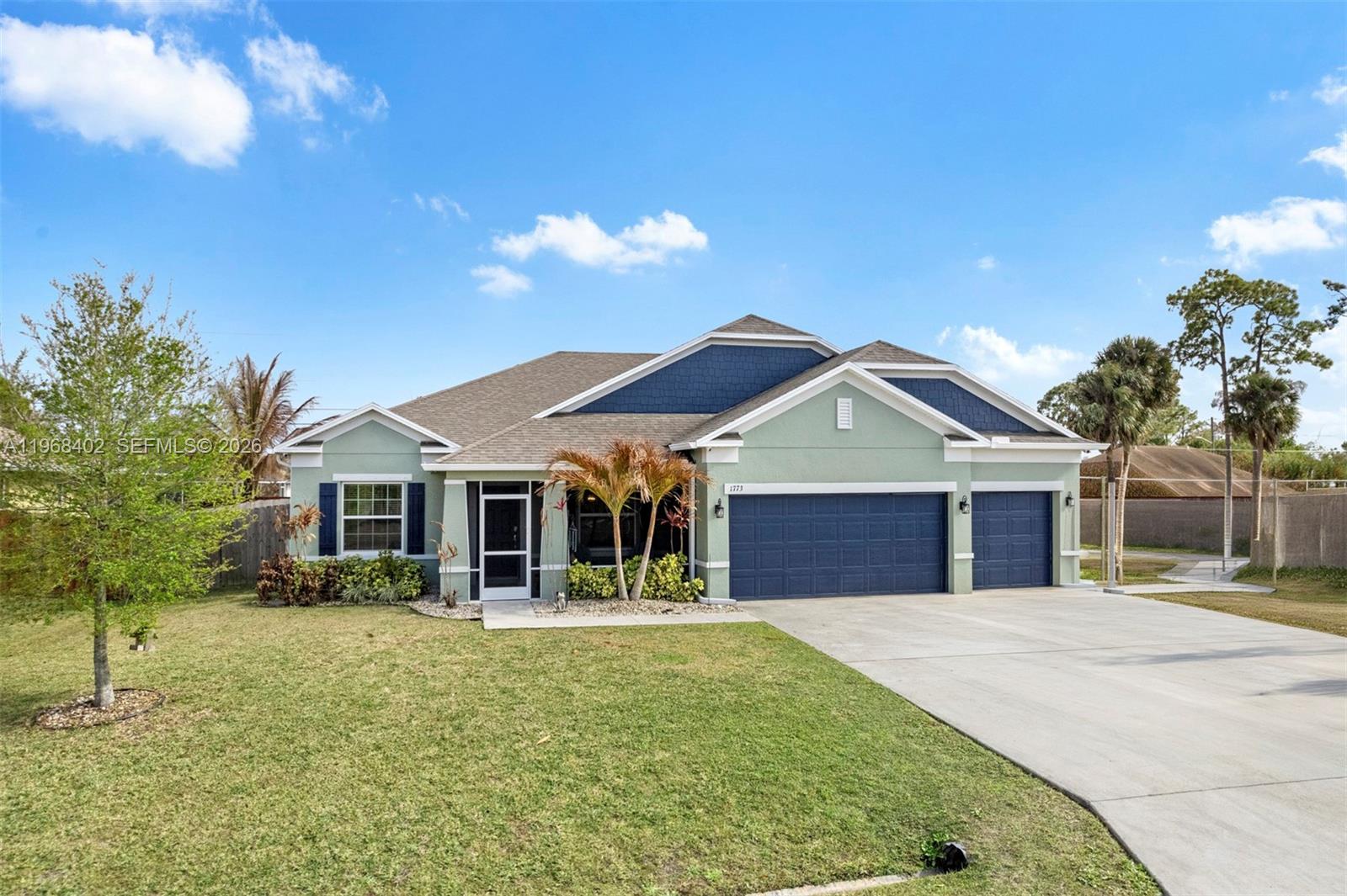 1773 Southwest Palermo Road Port St. Lucie, FL 34987 - Photo 1 of 50 This home has it all!! Heated POOL,4BR+office,3BA,3Gar garage and fenced yard!
