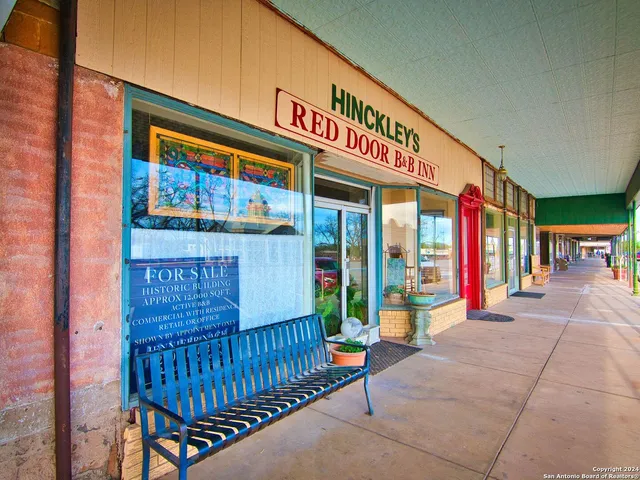 a view of a building with door