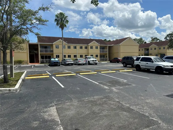 a view of a parked cars in front of a building