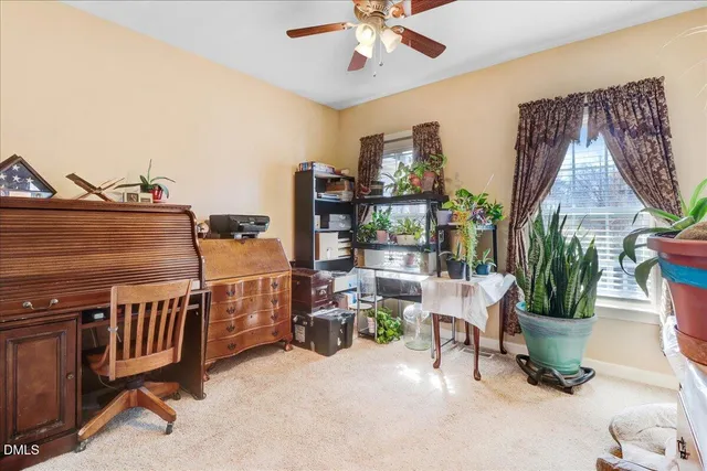 a workspace with furniture