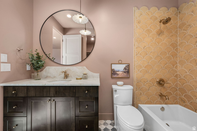4871 South Homestead Way Washington, UT 84780 - Photo 86 of 151 Bathroom featuring vanity and shower / bath combination