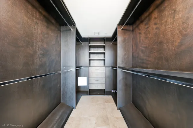 a view of balcony with wooden floor