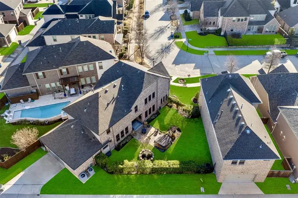 an aerial view of a house