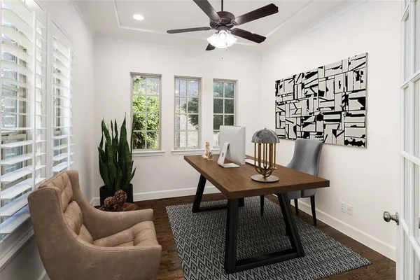 a view of a livingroom with furniture and window