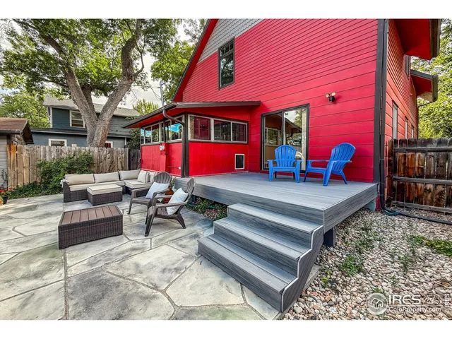 a view of outdoor space with garden and patio