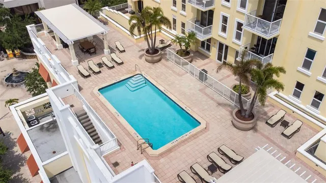 an aerial view of a house with balcony