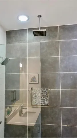 a bathroom with a shower