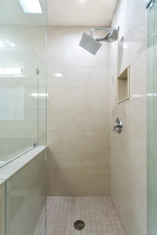 a bathroom with a shower