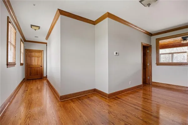 a view of an outdoor space and mountains