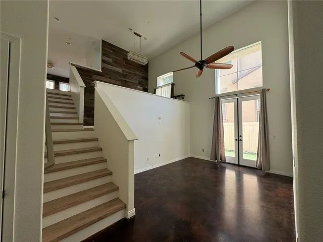 a view of a livingroom with wooden floor