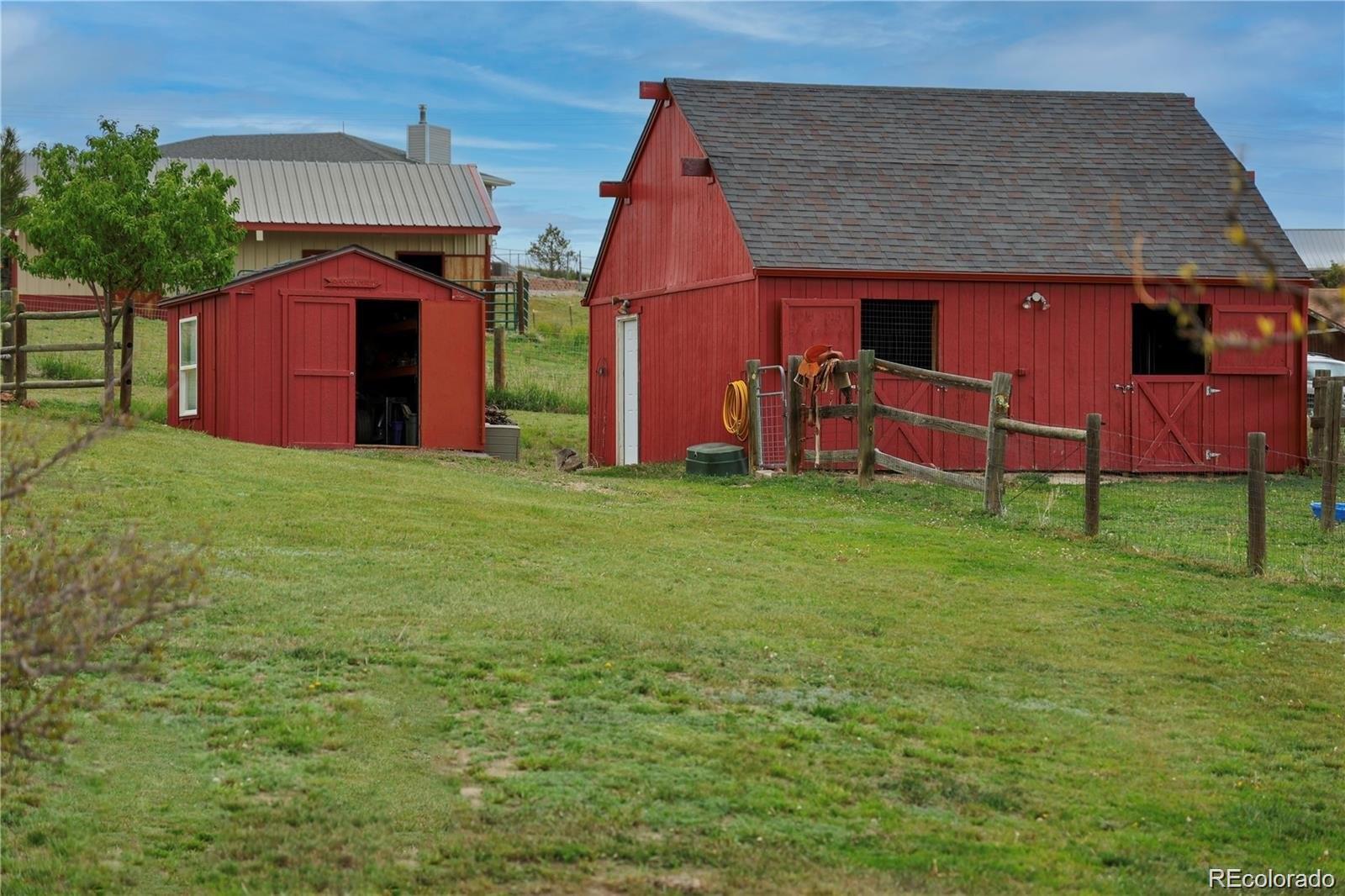 2501 Remington Road Elizabeth, CO 80107 - Photo 5 of 33 a backyard of a house with plants and large tree