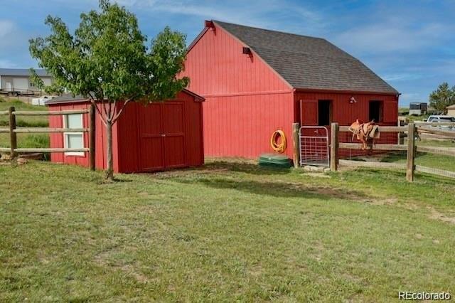 2501 Remington Road Elizabeth, CO 80107 - Photo 7 of 33 a backyard of a house with table and chairs